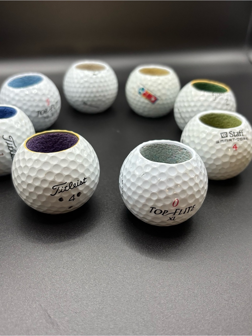 Handmade Golf Ball Napkin Rings – Set of 8 (Titleist, Top-Flite, Wilson Staff)